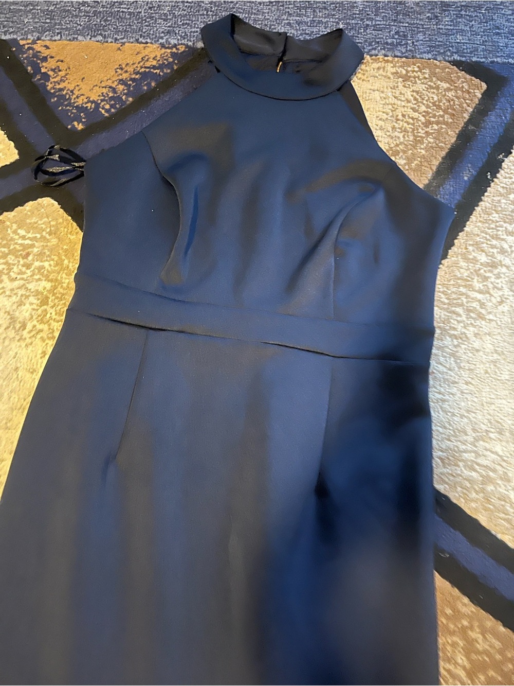 Enfocus Studio Navy One-Shoulder Sheath Dress